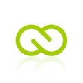 Green infinity loop logo Royalty Free Stock Photo