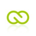 Green infinity loop logo