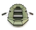 Green inflatable rubber boat