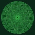 Green infographic Circle Futuristic linear Radial Ornament