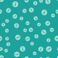 Green Information icon isolated seamless pattern on green background. Vector Illustration