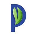 green initial letter P leaf Logo Design Great Logo Leters Icon Vector Design