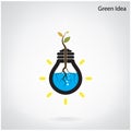 Green and initiative concept. Tree of green idea shoot grow in a Royalty Free Stock Photo