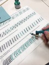 Green Ink Copperplate Calligraphy