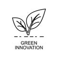 green innovation outline icon. Element of enviroment protection icon with name for mobile concept and web apps. Thin line green Royalty Free Stock Photo