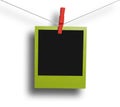 Green instant photo frame Royalty Free Stock Photo