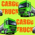Green Intercity Cargo Truck seamless background