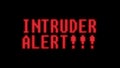 Green intruder alert text on digital black lcd screen illustration new quality techology colorful joyful vintage stock