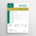 Green invoice template design vector