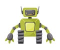 Green Iron Humanoid or Robot with Head and Limbs as Artificial Intelligence Vector Illustration Royalty Free Stock Photo