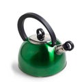 Green iron kettle isolated Royalty Free Stock Photo