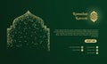 Green islamic background with islamic sparkle background for ramadan kareem campaign. Arabic text mean is ramadan kareem