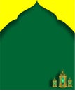 green Islamic background with lanterns