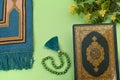 a green islamic holy book Royalty Free Stock Photo