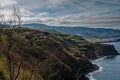 Green island in the Atlantic Ocean, Sao Miguel, Azores, Portugal Royalty Free Stock Photo