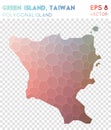 Green Island, Taiwan polygonal map, mosaic style. Royalty Free Stock Photo