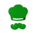 Green Italian cook icon isolated on transparent background.