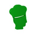 Green Italian cook icon isolated on transparent background.