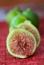 Green Italian Figs in a Row