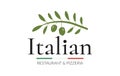 Green Italian Restaurant and Pizzeria Logo with Olives