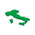 Green Italy map icon, isometric 3d style