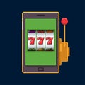 Green jackpot lucky wins slot machine on mobile phone