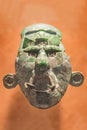 Green jade mask exibited in the National Museum of Anthropology, Mexico City
