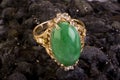 Green Jade Ring. Royalty Free Stock Photo