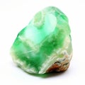 Green Jade Rock On White Background - Light Emerald And Emerald Style