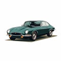 Retro Jaguar E Type 2 Car Vector Illustration