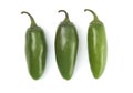 Green Jalapenos Isolated on a White Background