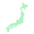 Green Japan Map Asia atlas