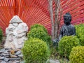 Green Japanese garden buddha meditation Royalty Free Stock Photo