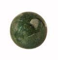 Green jasper ball against white background