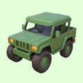 a green jeep army vehicle cartoon illustration