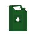 Green jerrycan oil flat icon