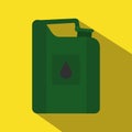 Green jerrycan oil flat icon