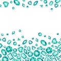 Green jewels seamless horizontal background. Royalty Free Stock Photo