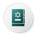 Green Jewish torah book icon isolated on white background. On the cover of the Bible is the image of the Star of David Royalty Free Stock Photo