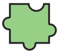 Green jigsaw piece of puzzle, icon Royalty Free Stock Photo