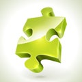 Green jigsaw puzzle item Royalty Free Stock Photo