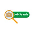 green job search simple button. cartoon minimal hiring logotype