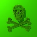 Green Jolly Roger low poly illustration Royalty Free Stock Photo