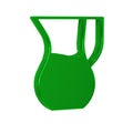 Green Jug glass with water icon isolated on transparent background. Kettle for water. Glass decanter with drinking water Royalty Free Stock Photo