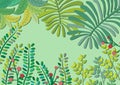 Green Jungle Pastel Forest Background