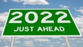 Green 2022 Just Ahead sign Royalty Free Stock Photo