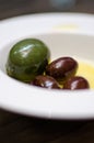 Green and kalamata olives Royalty Free Stock Photo