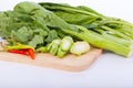 Green kale on white background