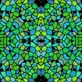 Green kaleidoscopic multicolor abstract pattern