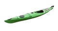 Green kayak isolated on white. Outdoor activity